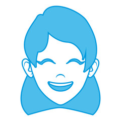 Beautiful woman face smiling icon vector illustration graphic design
