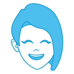 Beautiful woman face smiling icon vector illustration graphic design