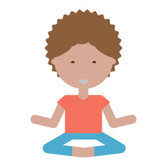 cartoon man practicing yoga