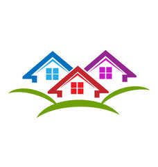 Houses icon business card for construction industry vector design