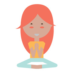 cartoon woman practicing yoga