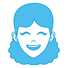 Beautiful woman face smiling icon vector illustration graphic design