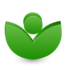 Obraz premium Organic and fresh leafs vector symbol vivid color