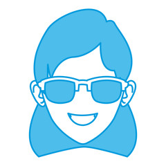 Obraz na płótnie Canvas Woman face with sunglasses icon vector illustration graphic design