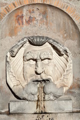 Beautiful fountain in orange gardens in Rome, Italy. Is this wonderful fountain of a giant,...
