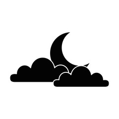 weather cloud with moon