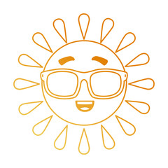 summer sun happy with sunglasses kawaii character