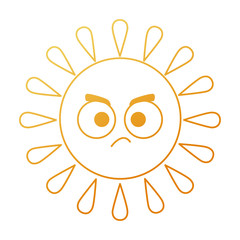 summer sun angry kawaii character