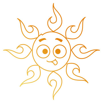 summer sun crazy kawaii character