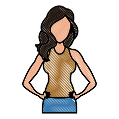 Beautiful woman cartoon icon vector illustration graphic design