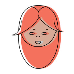 cartoon woman face icon