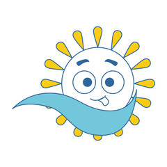 Obraz premium summer sun crazy kawaii character