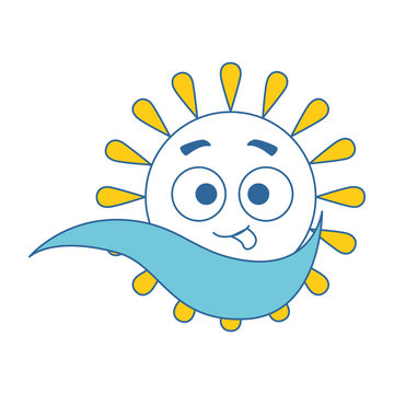 summer sun crazy kawaii character