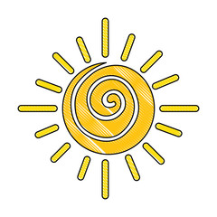 summer sun drawing icon