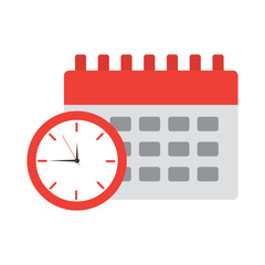 clock with calendar time icon image vector illustration design 