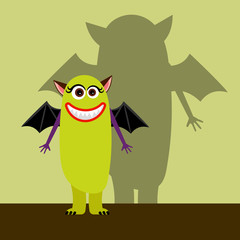 Beautiful girl monster with shadow