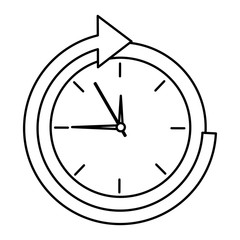 clock with arrow time icon image vector illustration design 