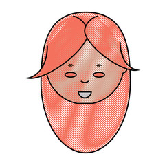 cartoon woman face icon