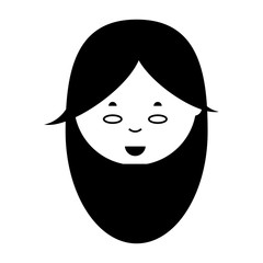 cartoon woman face icon