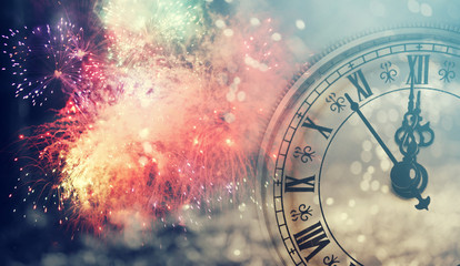Fototapeta na wymiar Twelve o'clock - new year's eve