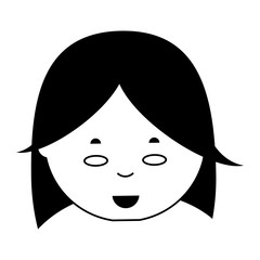 cartoon woman face icon