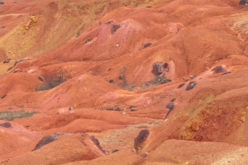 Bauxite mine raw bauxite on surface