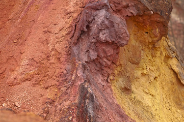 Bauxite mine raw bauxite on surface