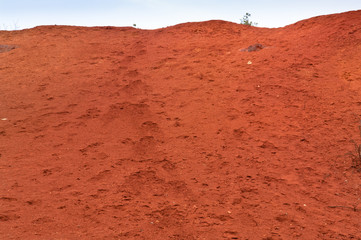 Bauxite mine raw bauxite on surface