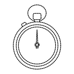 stopwatch or chronometer time icon image vector illustration design  black dotted line