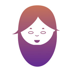 cartoon woman face icon