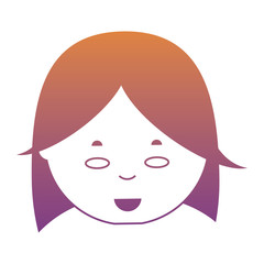 cartoon woman face icon