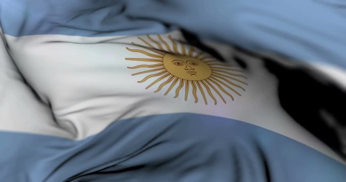 Argentina flag waving at wind, loop