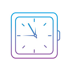 clock time icon image vector illustration design  blue to purple ombre line