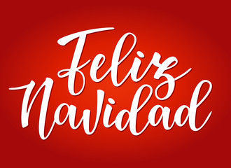 'Feliz navidad' Spanish typography lettering. 