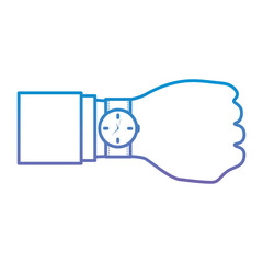 watch with hand  time icon image vector illustration design  blue to purple ombre line