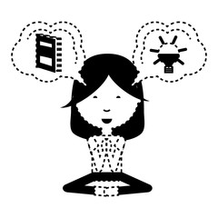 cartoon woman practicing yoga