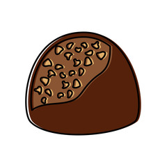 chocolate bite icon image vector illustration design 