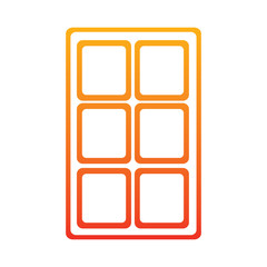 chocolate bar icon image vector illustration design  yellow to red ombre line