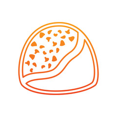 chocolate bite icon image vector illustration design  yellow to red ombre line