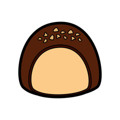 chocolate filled icon image vector illustration design 