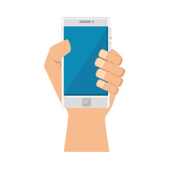 smartphone device with hand human