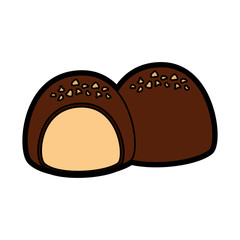 chocolate filled icon image vector illustration design 