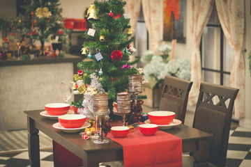 Christmas Celebration tone instagram,Room decorated with Christmas tree,Christmas decoration,Happy new years