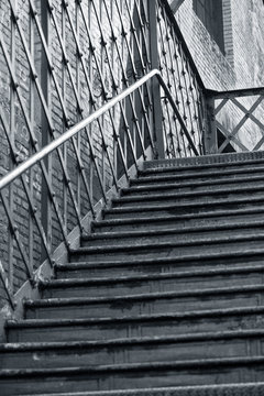 Old train station iron stairs