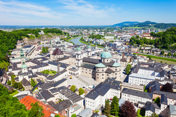 Fototapeta na wymiar Salzburg aerial panoramic view