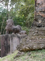 Kampong Thom,Cambodia-December 21, 2017: Sambor Prei Kuk is an archaeological site in Cambodia. It dates from the 7th century.
