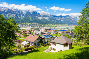 Fototapeta na wymiar Innsbruck aerial panoramic view