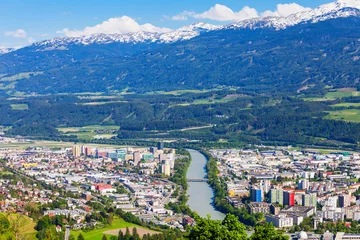Canvas schilderij  Innsbruck aerial panoramic view  © saiko3p