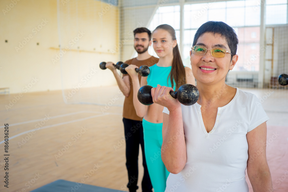 Poster group of people in a gym