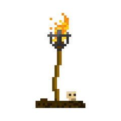 Pixel old torch for games and web sites
